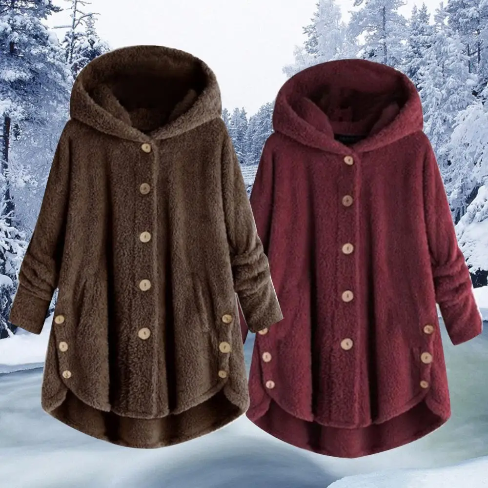 Winter Plus Size Women's Jackets Women Mid-length Cardigan Thicken Coat Hooded Solid Color Button Jacket Casual Women's Jackets
Winter Plus Size Women's Jackets Women Mid-length Cardigan Thicken Coat Hooded Solid Color Button Jacket Casual Women's Jackets
