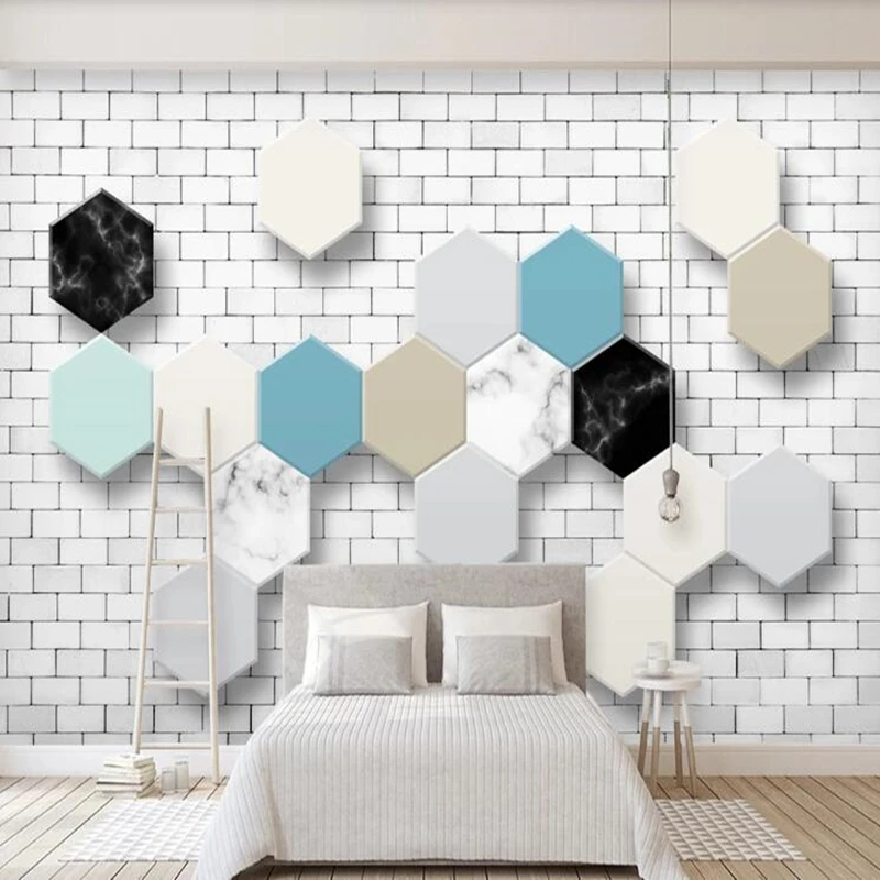 Custom papel de parede 3d, simple brick wall geometric mural for living room background home decoration waterproof wallpaper
Custom papel de parede 3d, simple brick wall geometric mural for living room background home decoration waterproof wallpaper
