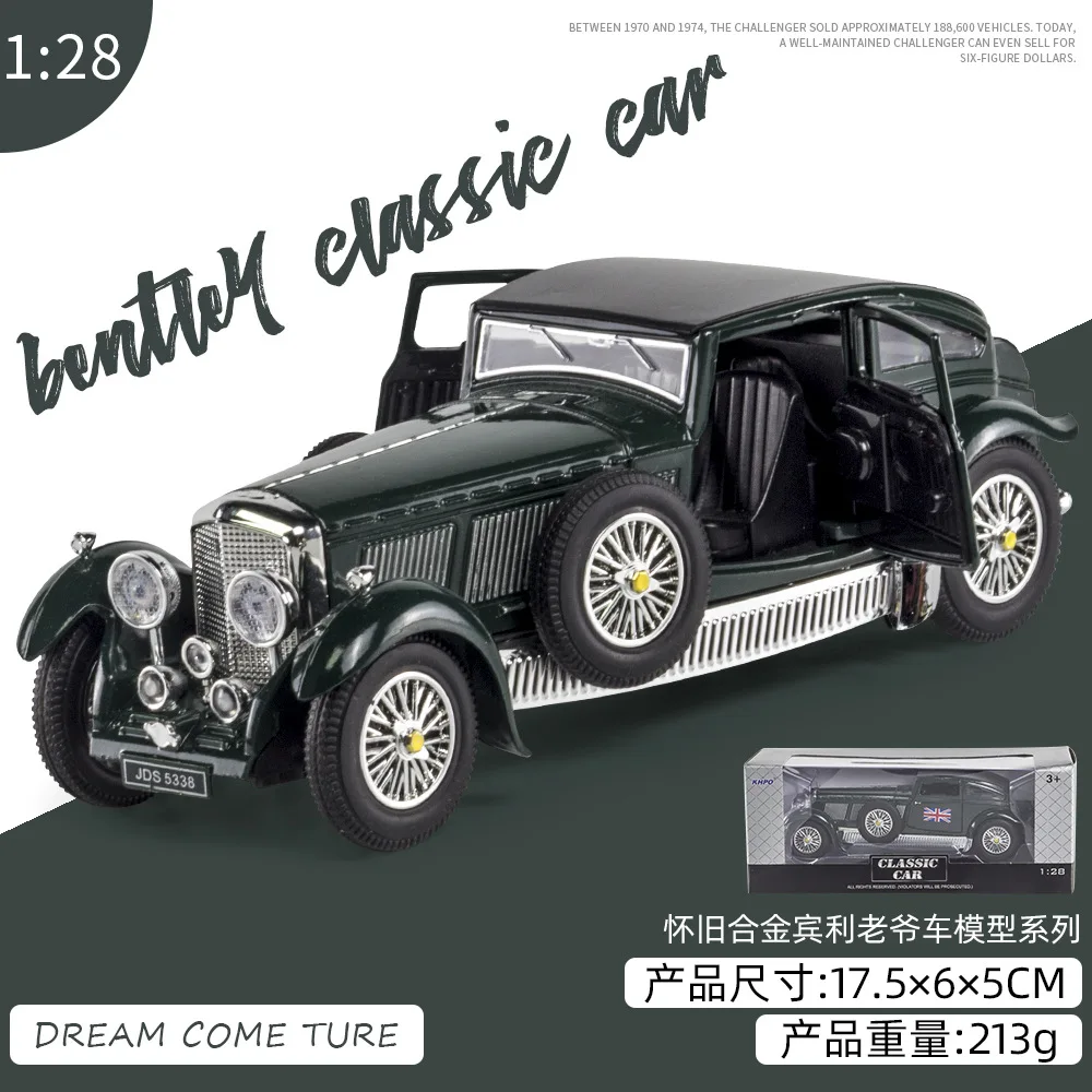 1/28 Bentley classic car simulation alloy car with sound and light pull back model car toy children's birthday gift
1/28 Bentley classic car simulation alloy car with sound and light pull back model car toy children's birthday gift