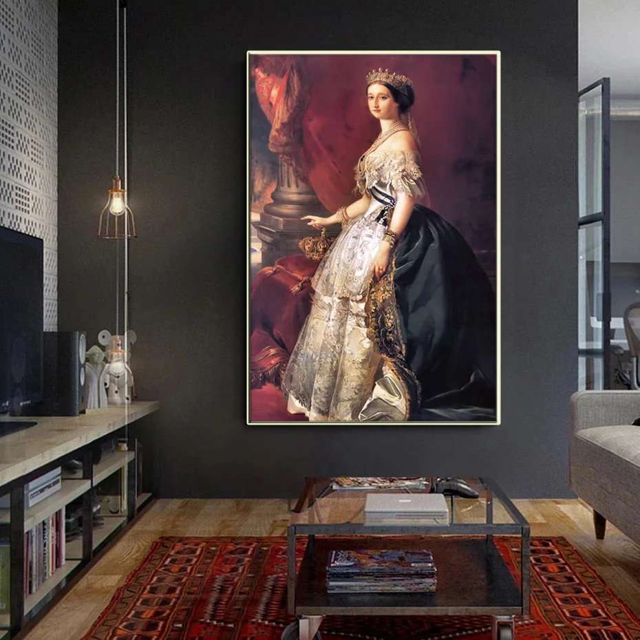 Portrait of aristocratic beauty wearing a crown, oil painting on canvas, art wall poster and living room printing painting
Portrait of aristocratic beauty wearing a crown, oil painting on canvas, art wall poster and living room printing painting