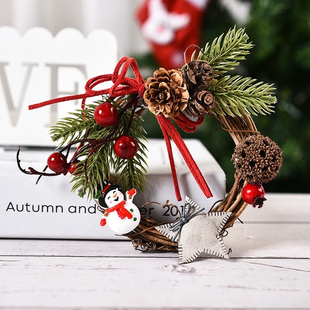 10CM Creative Mini Christmas Wreath DIY Xmas Tree Rattan Ornaments Christmas Decorations For Home 2021 New Year 2022 Navidad
10CM Creative Mini Christmas Wreath DIY Xmas Tree Rattan Ornaments Christmas Decorations For Home 2021 New Year 2022 Navidad