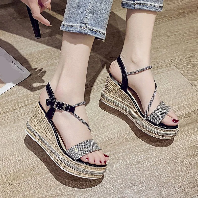 Shoes High Heel Sandal for Women Suit Female Beige Muffins shoe Clogs Wedge Espadrilles Platform 2021 Summer High-heeled Black F
Shoes High Heel Sandal for Women Suit Female Beige Muffins shoe Clogs Wedge Espadrilles Platform 2021 Summer High-heeled Black F