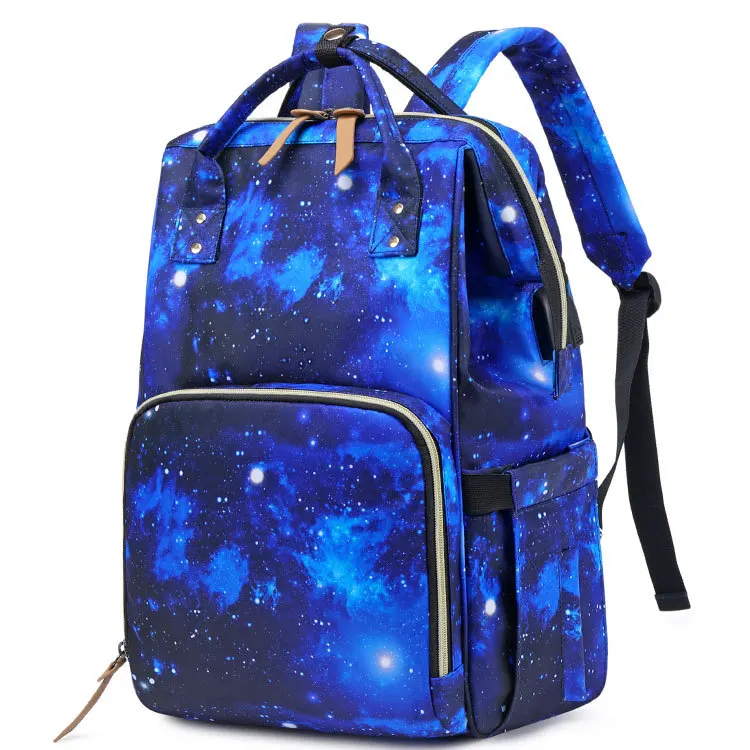 

Starry Sky Baby Portable Cot Bed Multifunctional Travel Baby Nappy Diaper Bag for Mom Maternity Backpack Mummy Bag Newborn Crib