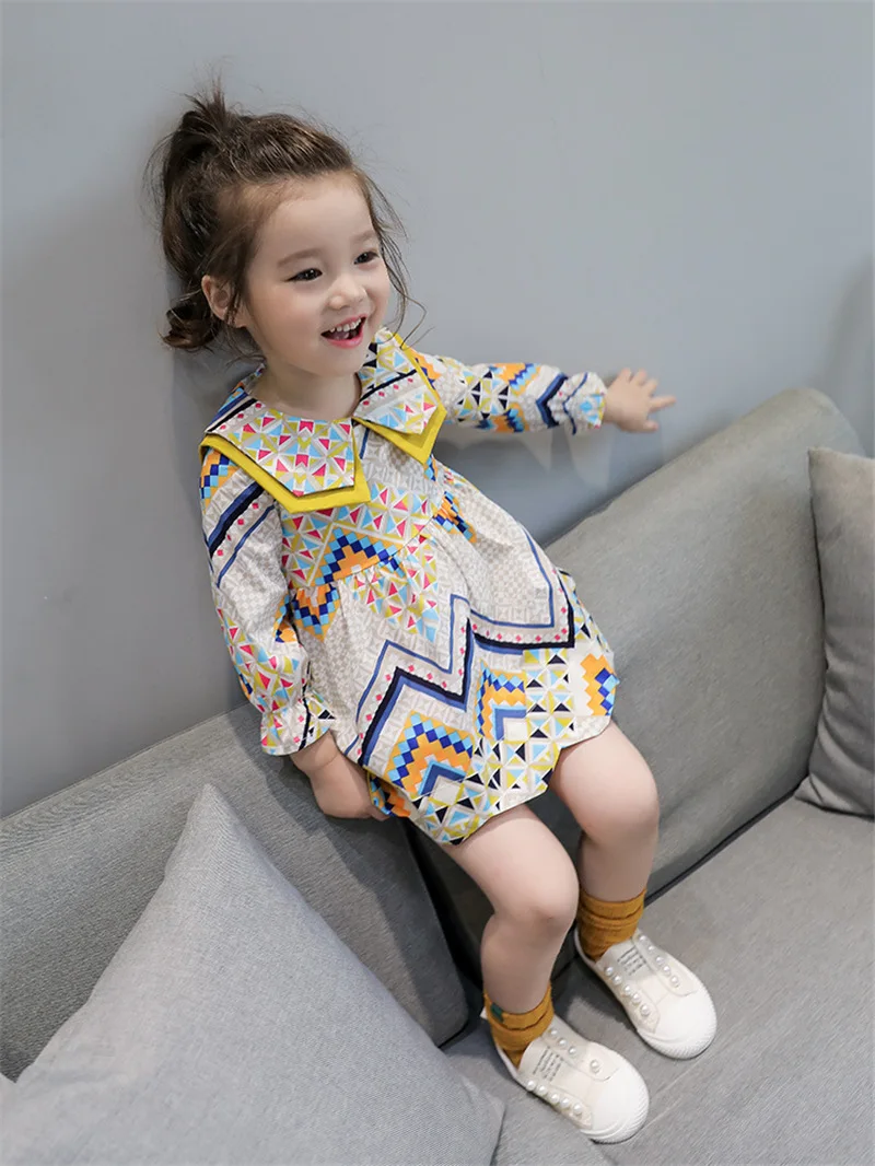 Toddler Kids Dress Baby Girls Geometric Pattern Turn-Down Collar Long Sleeve One-Piece Princess Dresses for Summer Fall
Toddler Kids Dress Baby Girls Geometric Pattern Turn-Down Collar Long Sleeve One-Piece Princess Dresses for Summer Fall