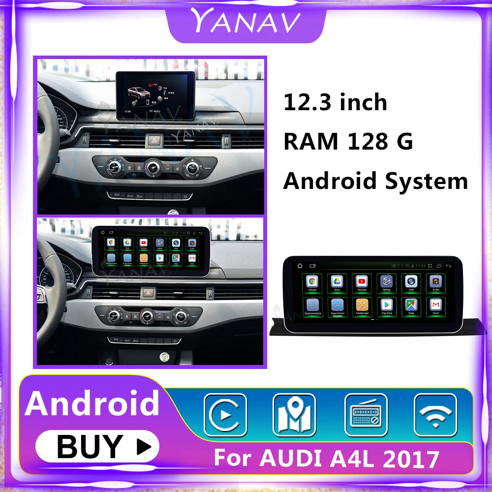 128GB 2 Din Android Car Radio For Audi A4L 2017 Multimedia Player Auto Radio Head Unit GPS Navigation Stereo Receiver 12.3Inch
128GB 2 Din Android Car Radio For Audi A4L 2017 Multimedia Player Auto Radio Head Unit GPS Navigation Stereo Receiver 12.3Inch