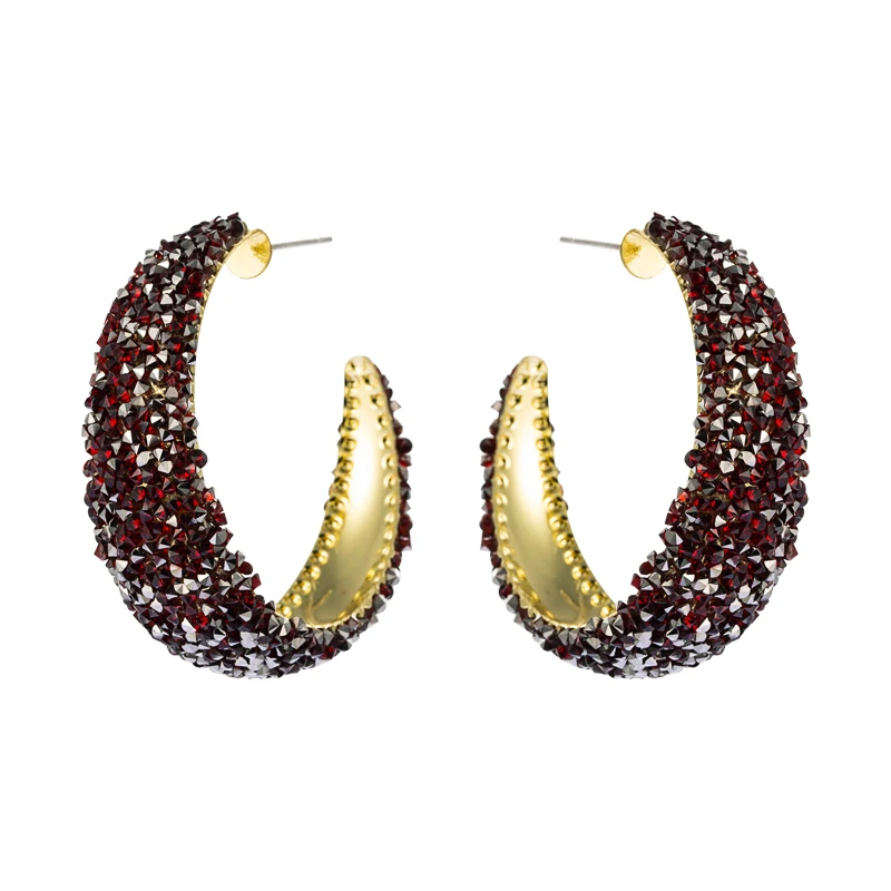 Exaggerated Korean Color Rhinestone Hoop Earrings Elegant Geometric Large Round Circle C Shape Statement Earrings Girls Brincos
Exaggerated Korean Color Rhinestone Hoop Earrings Elegant Geometric Large Round Circle C Shape Statement Earrings Girls Brincos
