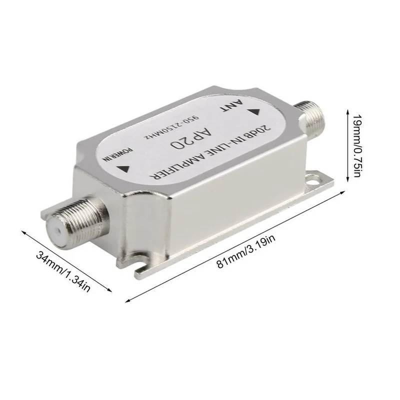 Newest Satellite 20dB Inline Amplifier Booster 950-2150MHZ Signal Booster For Dish Network Antenna Cable Run Channel Strength
Newest Satellite 20dB Inline Amplifier Booster 950-2150MHZ Signal Booster For Dish Network Antenna Cable Run Channel Strength