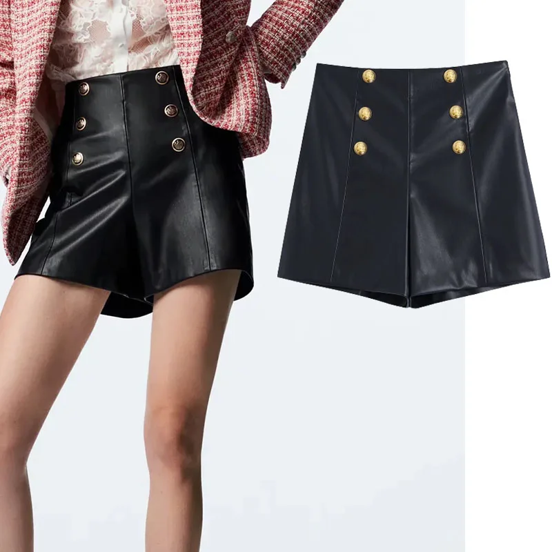 Шорты Xypskh Za женские с декоративными пуговицами, повседневные короткие штаны из искусственной кожи с завышенной талией в винтажном стиле, 2021
Шорты Xypskh Za женские с декоративными пуговицами, повседневные короткие штаны из искусственной кожи с завышенной талией в винтажном стиле, 2021