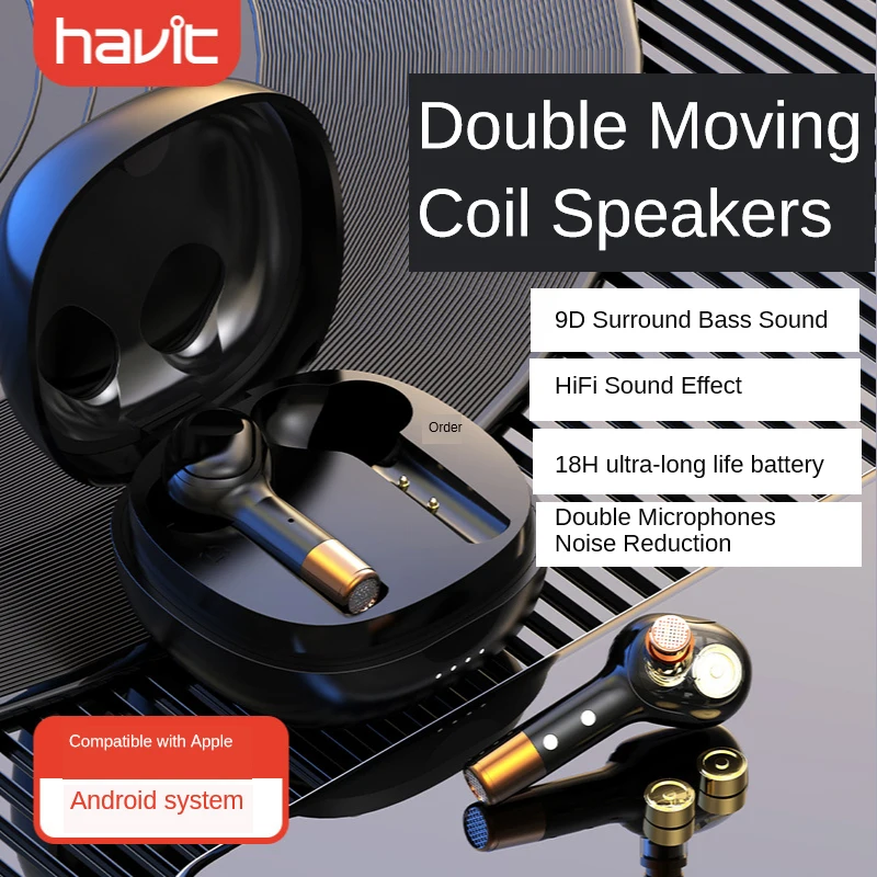 Havit I108 True Wireless Earbuds TWS 5.0 In Ear Sports Bluetooth Earphons 9D Stereo Dual Coil Speakers Noise Canceling HD Call
Havit I108 True Wireless Earbuds TWS 5.0 In Ear Sports Bluetooth Earphons 9D Stereo Dual Coil Speakers Noise Canceling HD Call
