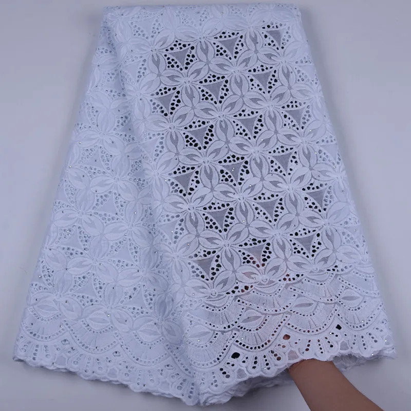 Latest African Swiss Cotton Lace Fabric 5 Yard Pure White Swiss Voile Lace In Switzerland With Stones For Wedding Sewing F1701
Latest African Swiss Cotton Lace Fabric 5 Yard Pure White Swiss Voile Lace In Switzerland With Stones For Wedding Sewing F1701