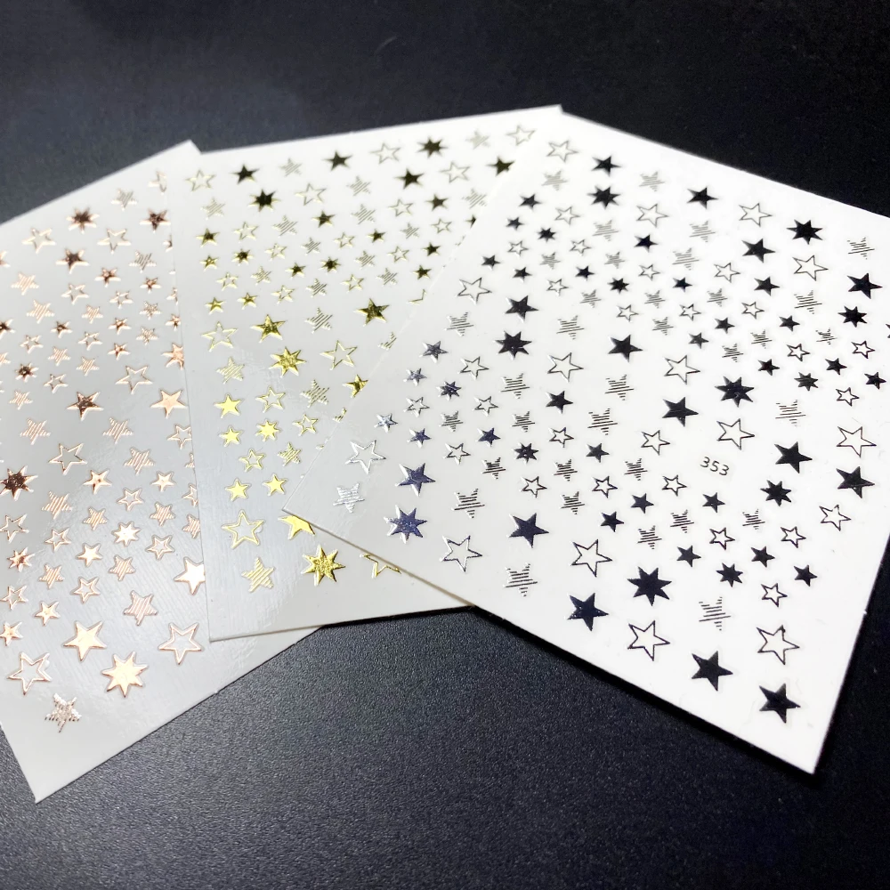 1pcs Lovely Stars Geometry 3D Nails Art Sticker gold/silver/rose gold Ornaments self-Adhesive Sliders Manicure Accessories 2021
1pcs Lovely Stars Geometry 3D Nails Art Sticker gold/silver/rose gold Ornaments self-Adhesive Sliders Manicure Accessories 2021