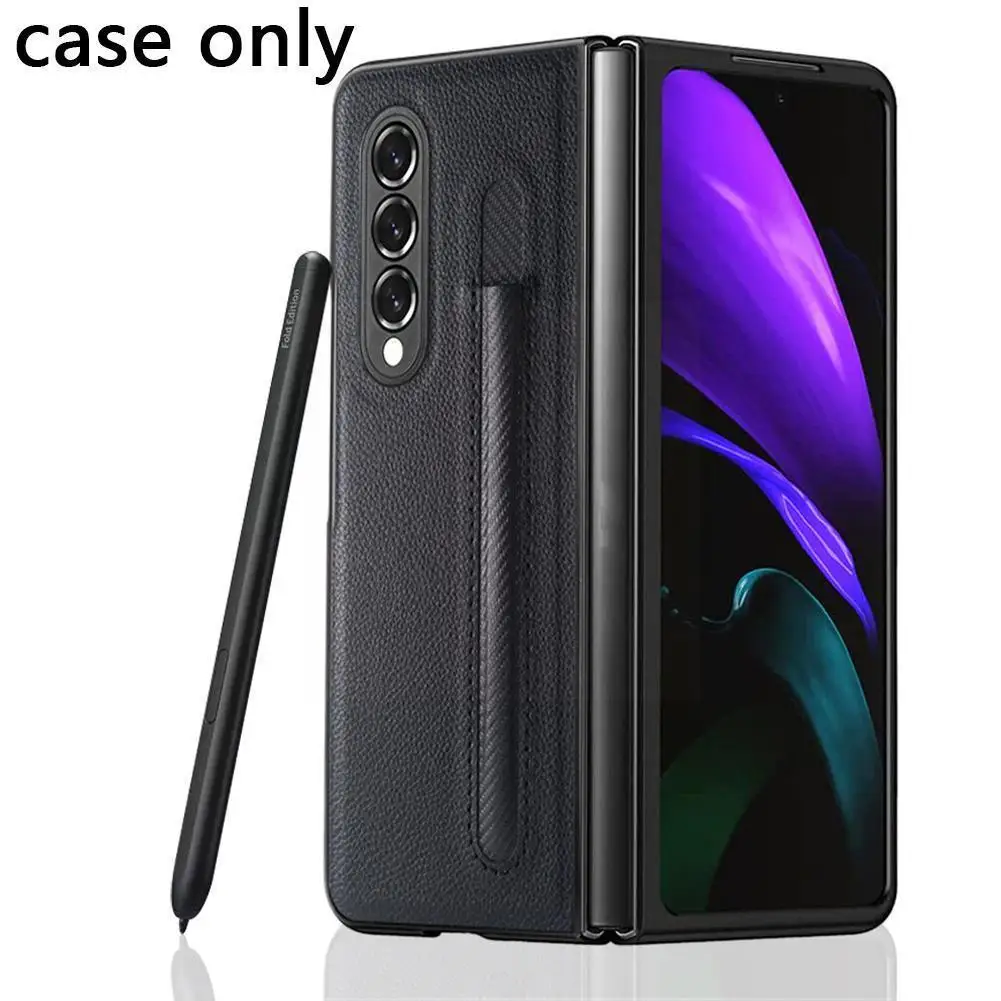 New With Pen Holder For Z Fold 3 5g Cover Full S Pen Lychee Pattern Leather For Z Fold3 D6n5 
New With Pen Holder For Z Fold 3 5g Cover Full S Pen Lychee Pattern Leather For Z Fold3 D6n5
