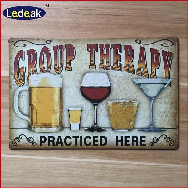 " Group Therapy Drinking Beer and Wine " Metal Tin Signs Vintage House Cafe Restaurant Poster for Bar 20x30 Cm LKB-YR-186
" Group Therapy Drinking Beer and Wine " Metal Tin Signs Vintage House Cafe Restaurant Poster for Bar 20x30 Cm LKB-YR-186