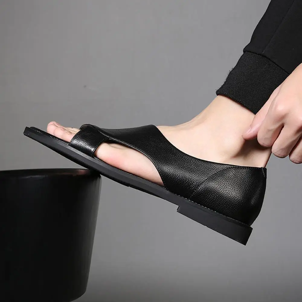 Новинка, модные римские сандалии для мужчин, кожаные пляжные сандалии, черные мужские сандалии-гладиаторы, лидер продаж
Новинка, модные римские сандалии для мужчин, кожаные пляжные сандалии, черные мужские сандалии-гладиаторы, лидер продаж