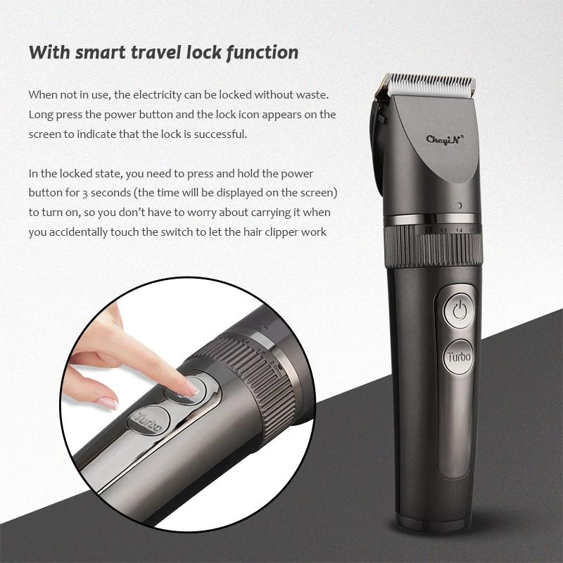 Barber Hair Trimmer Rhargeable Hair Clipper Ceramic Blade Beard Trimmer Men Razor Shaver LED Dispaly Hair Cutting Machine
Barber Hair Trimmer Rhargeable Hair Clipper Ceramic Blade Beard Trimmer Men Razor Shaver LED Dispaly Hair Cutting Machine