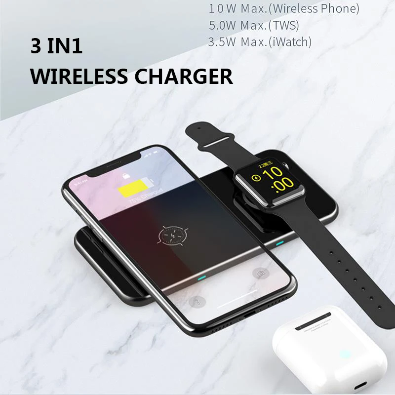 10W 3 in 1 Qi Wireless Charger for iPhone 12 11 XS XR X 8 AirPods Pro Fast Wireless Charging Pad For Apple Watch iWatch 5 4 3 2 
10W 3 in 1 Qi Wireless Charger for iPhone 12 11 XS XR X 8 AirPods Pro Fast Wireless Charging Pad For Apple Watch iWatch 5 4 3 2