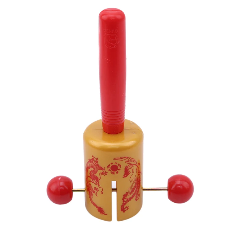 2019 Wooden Cartoon Early Musical Instrument Educational Toy Tool Set Jingle Bell Chinese Style Red With Colorful Baby Rattles