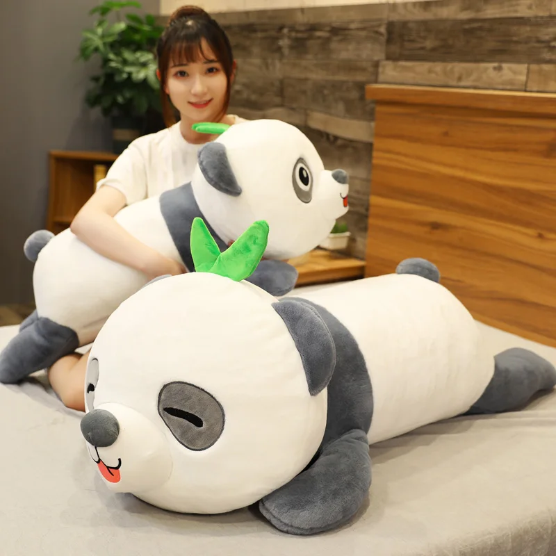 

45/65/90cm Baby Panda with Bamboo Plush Toys Stuffed Animal Doll Cartoon Soft Sleep Pillow Cushion Girls Lovers Birthday Gifts