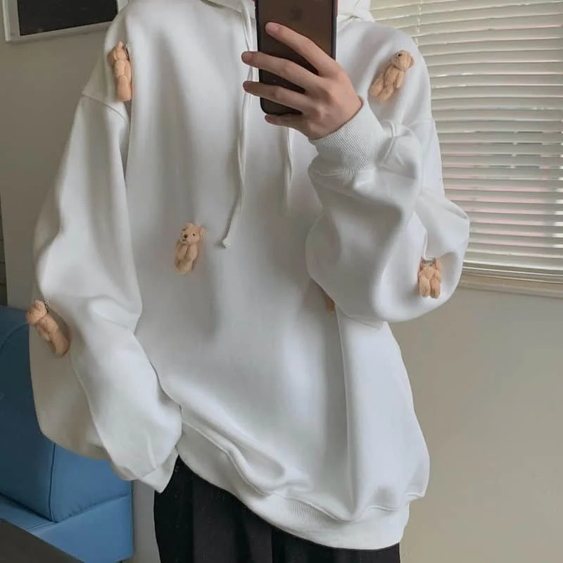 Sweatshirts Men's And Women's Plush And Thickened Bear Fashion Winter Coat Korean Loose Cover Belly Show Thin Coat Pink Tops
Sweatshirts Men's And Women's Plush And Thickened Bear Fashion Winter Coat Korean Loose Cover Belly Show Thin Coat Pink Tops