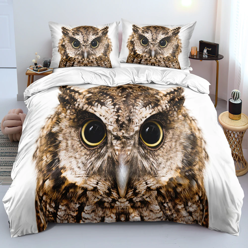 3D Owl Comforter Covers Bedclothes Duvet Cover Pillowships Twin King Queen Double Single Sizes White Custom Design Home Textile
3D Owl Comforter Covers Bedclothes Duvet Cover Pillowships Twin King Queen Double Single Sizes White Custom Design Home Textile
