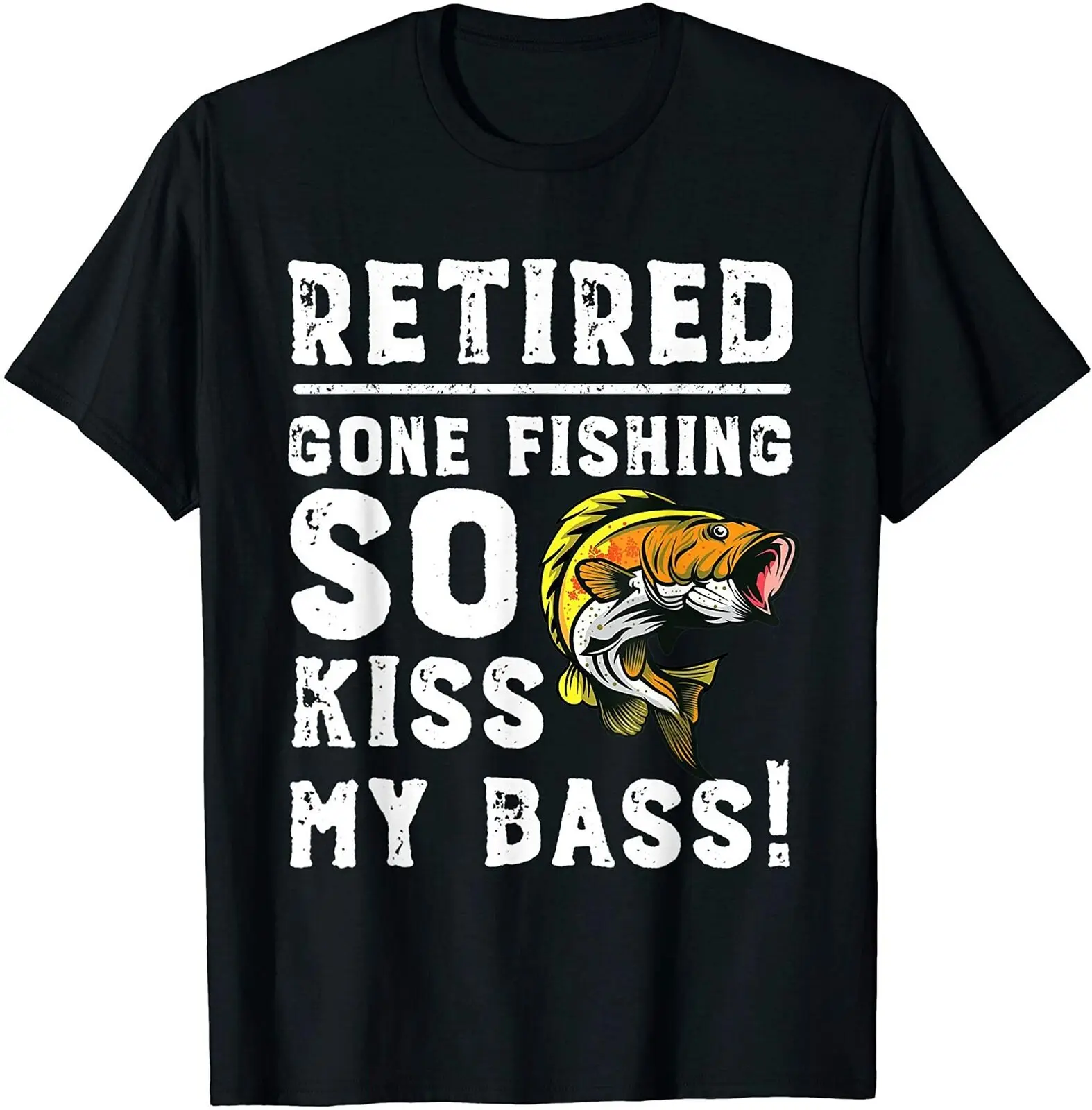 

Funny Retirement Bass Fishing Gift Retired Fisherman T-Shirt Size S-3XL