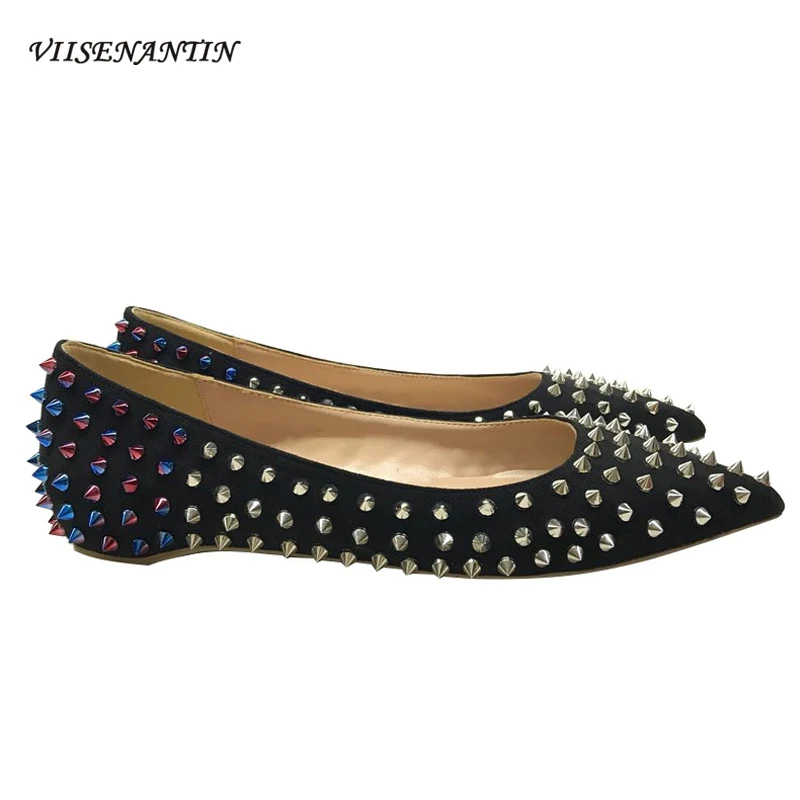 2020 New Flat-heeled Rivet Pointed Toe Shoes Single Shoes Women Shallow Mouth Sexy Women's Shoes Slip on Lazy Ballarinas
2020 New Flat-heeled Rivet Pointed Toe Shoes Single Shoes Women Shallow Mouth Sexy Women's Shoes Slip on Lazy Ballarinas