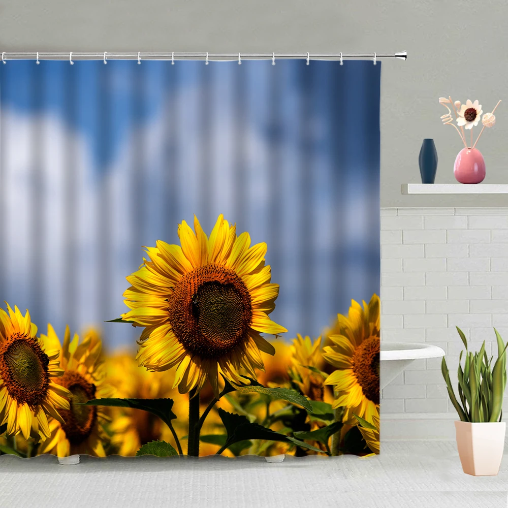 Shower Curtain Sunflower Flower Green Leaf Sky Windmill Background Bathroom Screen Machine Washable With Hooks Home Decoration
Shower Curtain Sunflower Flower Green Leaf Sky Windmill Background Bathroom Screen Machine Washable With Hooks Home Decoration