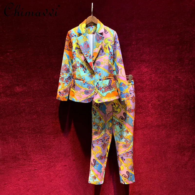Elegant Women's Clothing 2-Piece Set 2021 Retro Printed British Style Long Sleeve Blazer Suit Pants High-End Fashion Outfit
Elegant Women's Clothing 2-Piece Set 2021 Retro Printed British Style Long Sleeve Blazer Suit Pants High-End Fashion Outfit