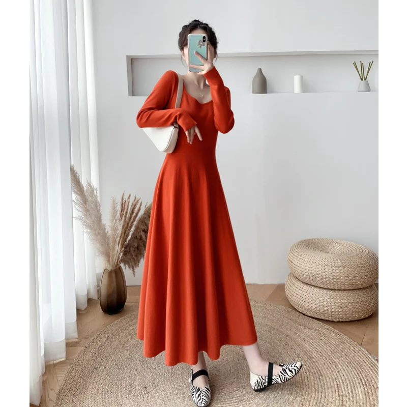 Real shot 2021 fall/winter mid-length over-the-knee sweater long skirt Hong Kong style square neckline base knitted dress
Real shot 2021 fall/winter mid-length over-the-knee sweater long skirt Hong Kong style square neckline base knitted dress