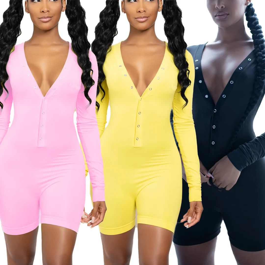 2021 Spring Women Bodycon Short Solid Color Sportswear Full Sleeve Skinny Solid Color Rompers Womens Jumpsuit
2021 Spring Women Bodycon Short Solid Color Sportswear Full Sleeve Skinny Solid Color Rompers Womens Jumpsuit