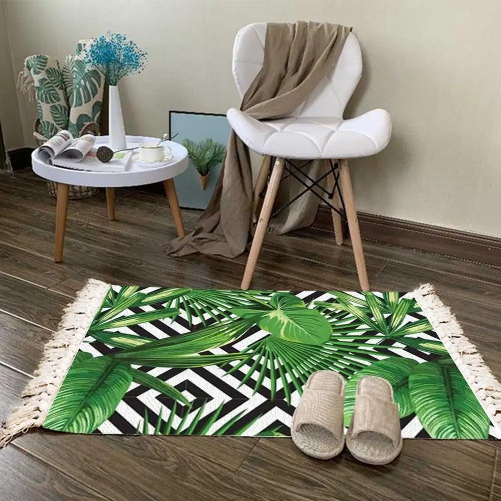 Green Plant Leaves Cotton Linen Rectangle Carpet Living Room Bedroom Kitchen Non-Slip Door Mat Home Ground Blanket Decor
Green Plant Leaves Cotton Linen Rectangle Carpet Living Room Bedroom Kitchen Non-Slip Door Mat Home Ground Blanket Decor