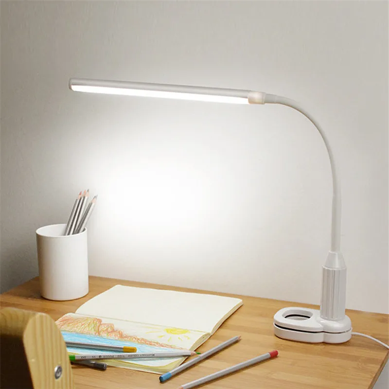 

Reading Desk Lamp 5W 24 LEDs Eye Protect Clamp Clip Light Table Lamp Stepless Dimmable Bendable USB Powered Touch Sensor Control