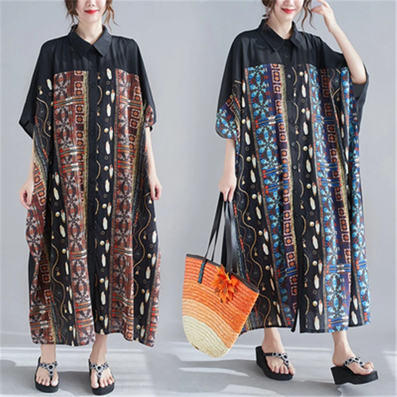 Женская однобортная рубашка с принтом, свободное платье большого размера с отложным воротником, модное платье, Новинка лета 2021, H012
Женская однобортная рубашка с принтом, свободное платье большого размера с отложным воротником, модное платье, Новинка лета 2021, H012