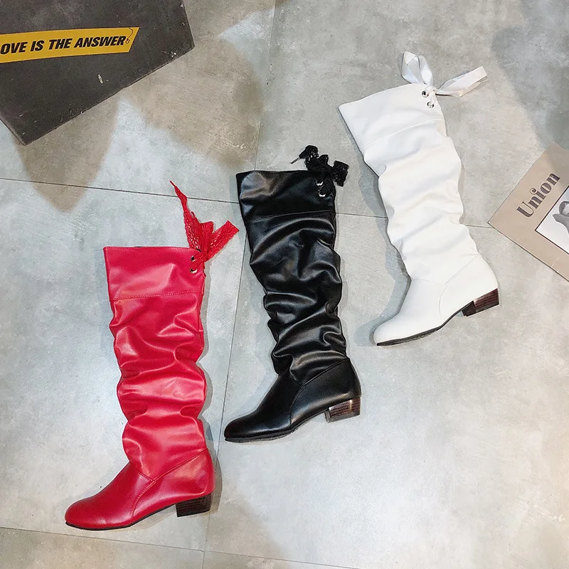 Fashion Women's Motorcycle Boot 2022 Spring New Red PU Round Toe High Tube Boots Woman Casual Rear Lacing Mid Heel Shoes Women
Fashion Women's Motorcycle Boot 2022 Spring New Red PU Round Toe High Tube Boots Woman Casual Rear Lacing Mid Heel Shoes Women