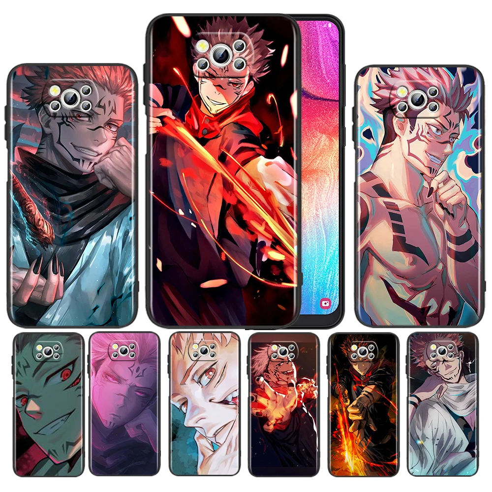 

Sukuna Jujutsu Kaisen Anime For Xiaomi Poco Civi X3 F3 GT M3 C3 M2 F2 F1 X2 Pro 6X 5X A2 MIX3 Silicone Black Phone Case Cover