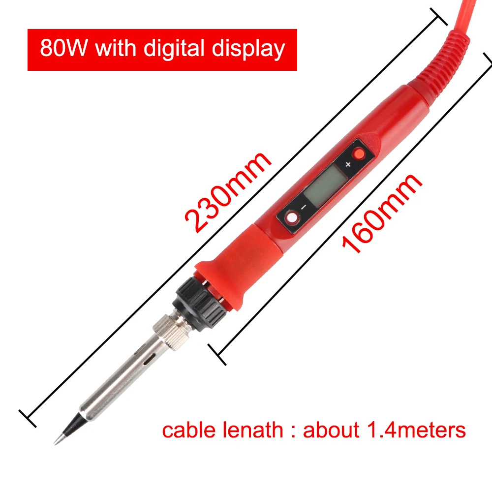 80W Welding Tool Electric Soldering Iron Temperature Adjustable LCD Digital Display Ceramic Heater Soldering Tips US/EU/UK Plug
80W Welding Tool Electric Soldering Iron Temperature Adjustable LCD Digital Display Ceramic Heater Soldering Tips US/EU/UK Plug