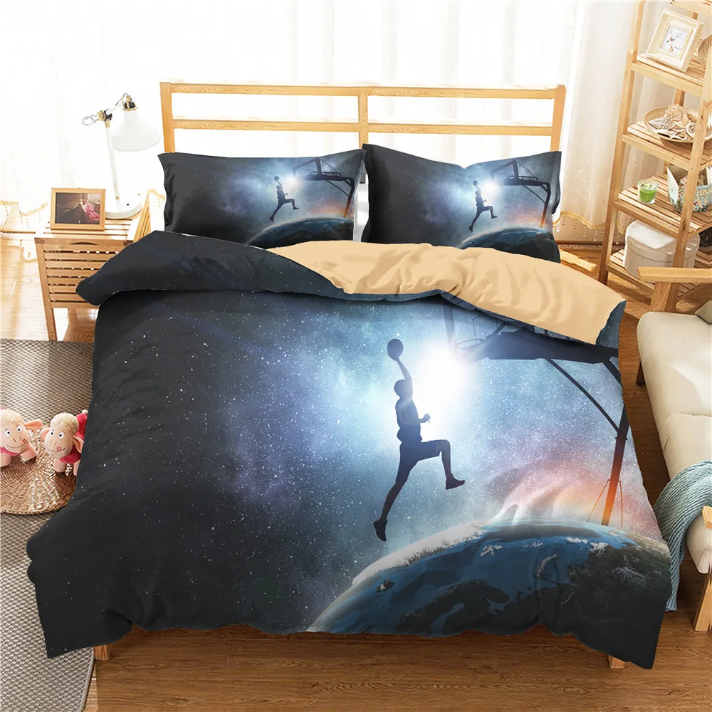 Sport Bedding Sets Boys Playing Basketball on Earth Quilt Cover Pillowcase 100% Microfiber Teens Room Decor Winter Home Bedding
Sport Bedding Sets Boys Playing Basketball on Earth Quilt Cover Pillowcase 100% Microfiber Teens Room Decor Winter Home Bedding