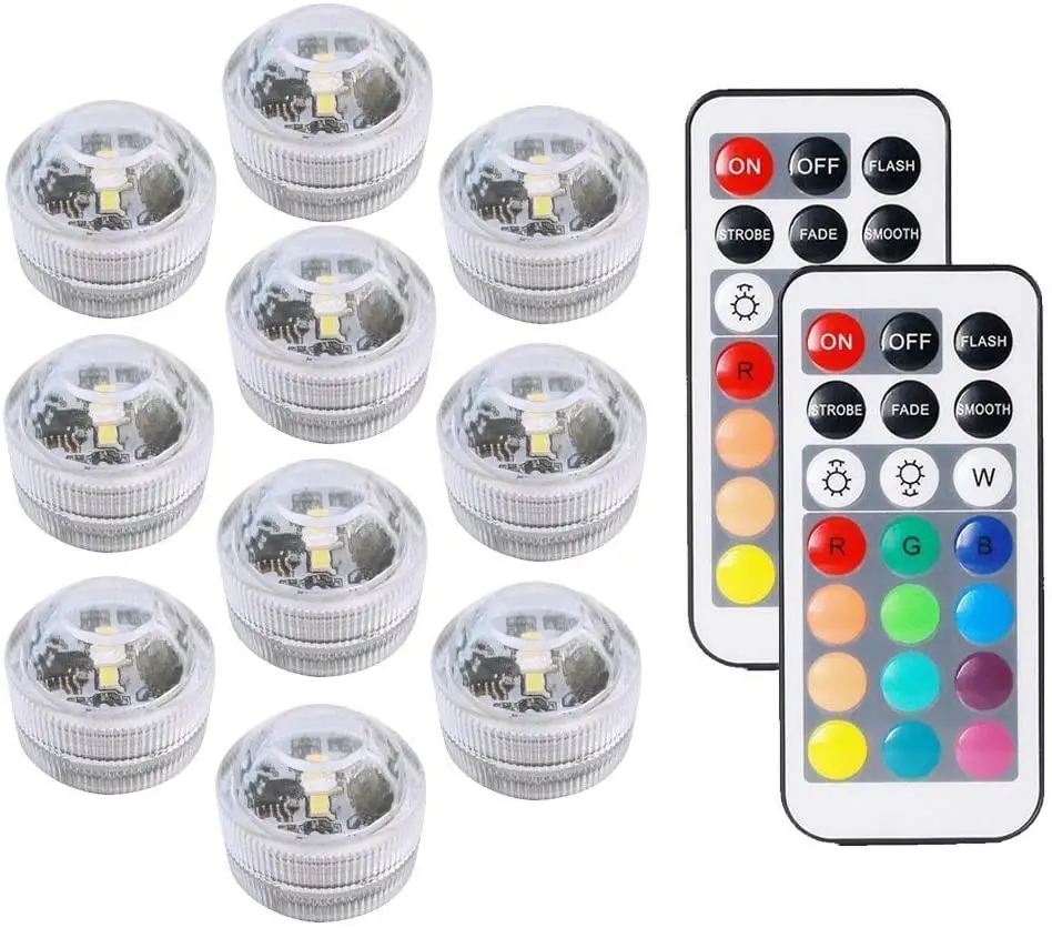 Разноцветный светодиодный подводный светильник RGB IP68 на батарейках, 10 шт., водонепроницаемое освещение для аквариума, пруда, бассейна, лампа...
Разноцветный светодиодный подводный светильник RGB IP68 на батарейках, 10 шт., водонепроницаемое освещение для аквариума, пруда, бассейна, лампа...