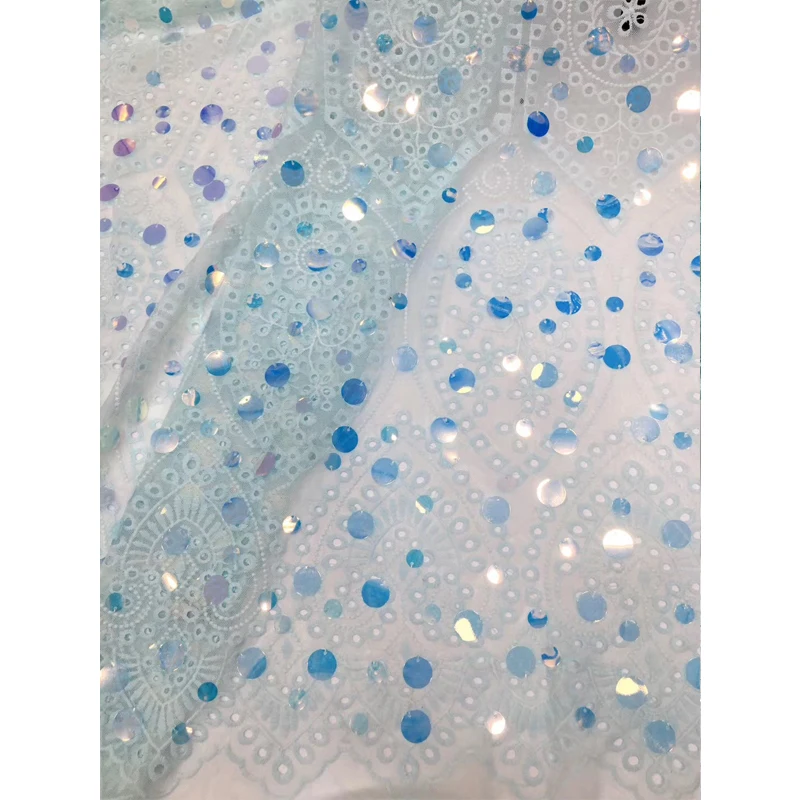 African Lace Fabric New Fashion Blue Beads Design Exquisite Pattern Embroidery Polyester Fabric For Daily Dress 5 Yards
African Lace Fabric New Fashion Blue Beads Design Exquisite Pattern Embroidery Polyester Fabric For Daily Dress 5 Yards