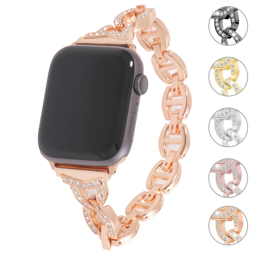 Band For Apple Watch 6/4/5/3/2 38mm 40mm Women Wrist Rhinestone Alloy Strap Replacement Bracelet For Iwatch Series 42MM 44MM
Band For Apple Watch 6/4/5/3/2 38mm 40mm Women Wrist Rhinestone Alloy Strap Replacement Bracelet For Iwatch Series 42MM 44MM