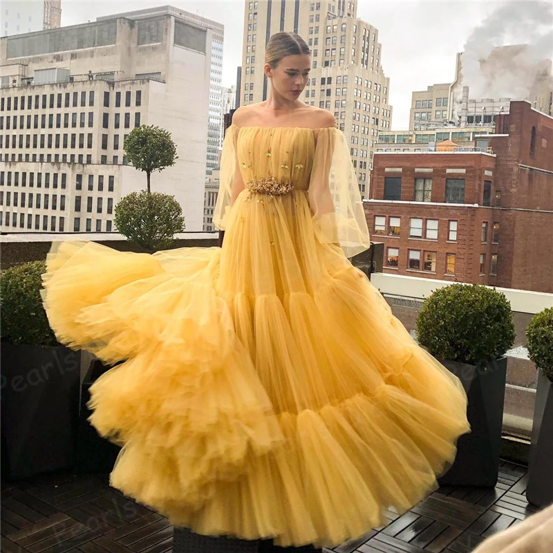 Handmade Beads Puffy Tulle Evening Dresses 2021 Couture Saudi Arabic Long Prom Dresses Formal Dress For Party Dubai Abendkleider 
Handmade Beads Puffy Tulle Evening Dresses 2021 Couture Saudi Arabic Long Prom Dresses Formal Dress For Party Dubai Abendkleider