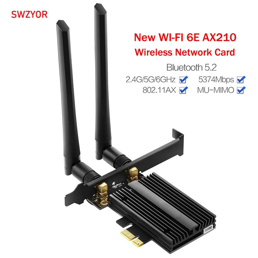Wi-Fi 6E Intel AX210 Беспроводной Wi-Fi адаптер три диапазона PCIe сетевая карта 2,4G/5G/6 ГГц 802.11AX Bluetooth 5,2 для ПК с поддержкой Win10/11
Wi-Fi 6E Intel AX210 Беспроводной Wi-Fi адаптер три диапазона PCIe сетевая карта 2,4G/5G/6 ГГц 802.11AX Bluetooth 5,2 для ПК с поддержкой Win10/11