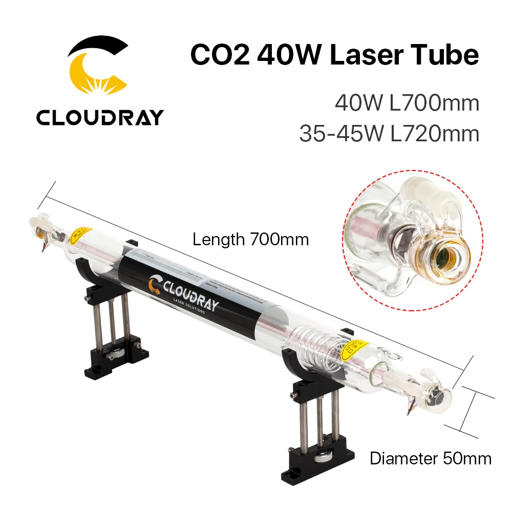 Cloudray Co2 Glass Laser Tube 700MM 40W Glass Laser Lamp for CO2 Laser Engraving Cutting Machine
Cloudray Co2 Glass Laser Tube 700MM 40W Glass Laser Lamp for CO2 Laser Engraving Cutting Machine