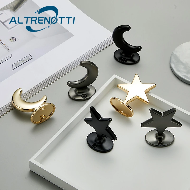 Zinc Alloy Furniture Handle Star Moon Black Gold Gray Door Pull Cabinet Wardrobe Kitchen Cupboard Drawer Kid Room Knob Hardware
Zinc Alloy Furniture Handle Star Moon Black Gold Gray Door Pull Cabinet Wardrobe Kitchen Cupboard Drawer Kid Room Knob Hardware