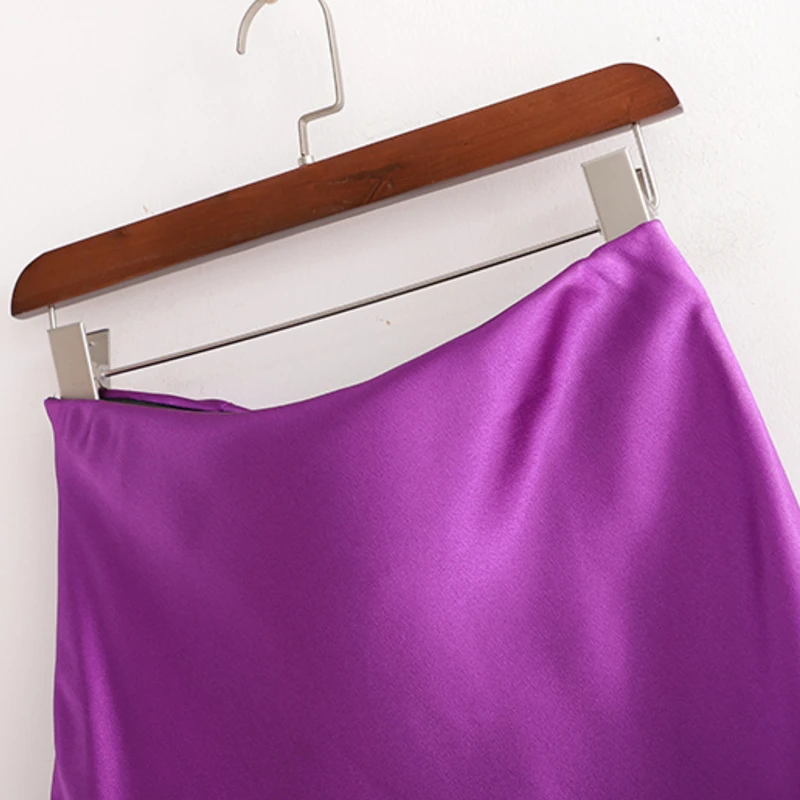 Spring And Summer Women's Satin Skirt French Vintage Purple High Waist Elegant Female Skirts 2021 Korean Clothing
Spring And Summer Women's Satin Skirt French Vintage Purple High Waist Elegant Female Skirts 2021 Korean Clothing