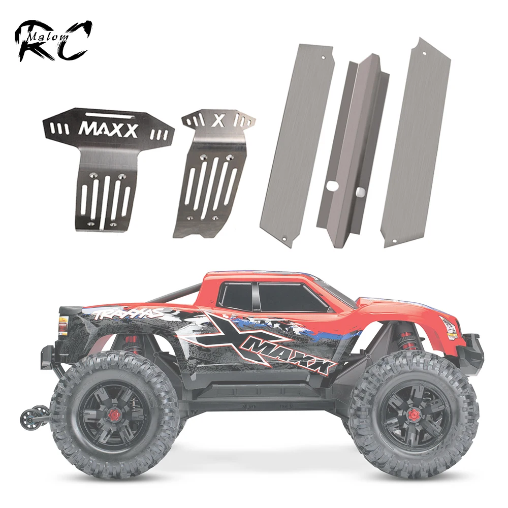 

1 Set Metal Chassis Armor Skid Plate Front Rear Bumper Protector for 1/5 RC Monster Truck X-Maxx 77086-4 Upgrade Parts