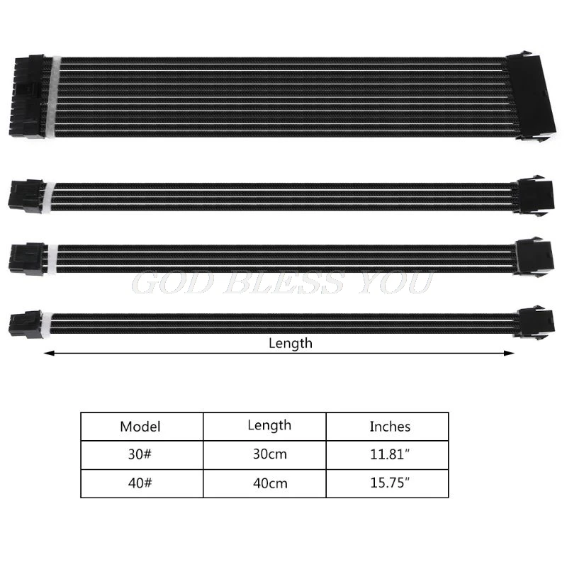1 Set 30cm/40cm A-TX Basic Extension Cable Kit PC GPU CPU Power Supply Sleeved Wire Computer Connectors 24-PIN 8-PIN 6PIN 4+4PIN
1 Set 30cm/40cm A-TX Basic Extension Cable Kit PC GPU CPU Power Supply Sleeved Wire Computer Connectors 24-PIN 8-PIN 6PIN 4+4PIN