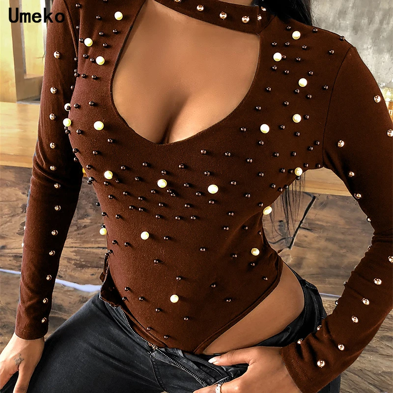 Sexy Long Sleeve Women Bodysuits Hollow Out 2021 V-neck Casual Diamond Studded Bodysuits Jumpsuits Enterizos Para Mujer Largos
Sexy Long Sleeve Women Bodysuits Hollow Out 2021 V-neck Casual Diamond Studded Bodysuits Jumpsuits Enterizos Para Mujer Largos