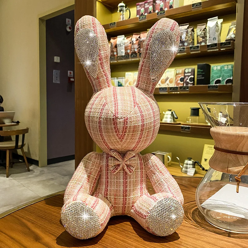 Симпатичный кролик с инкрустированными бриллиантами 38 см плюшевая игрушка