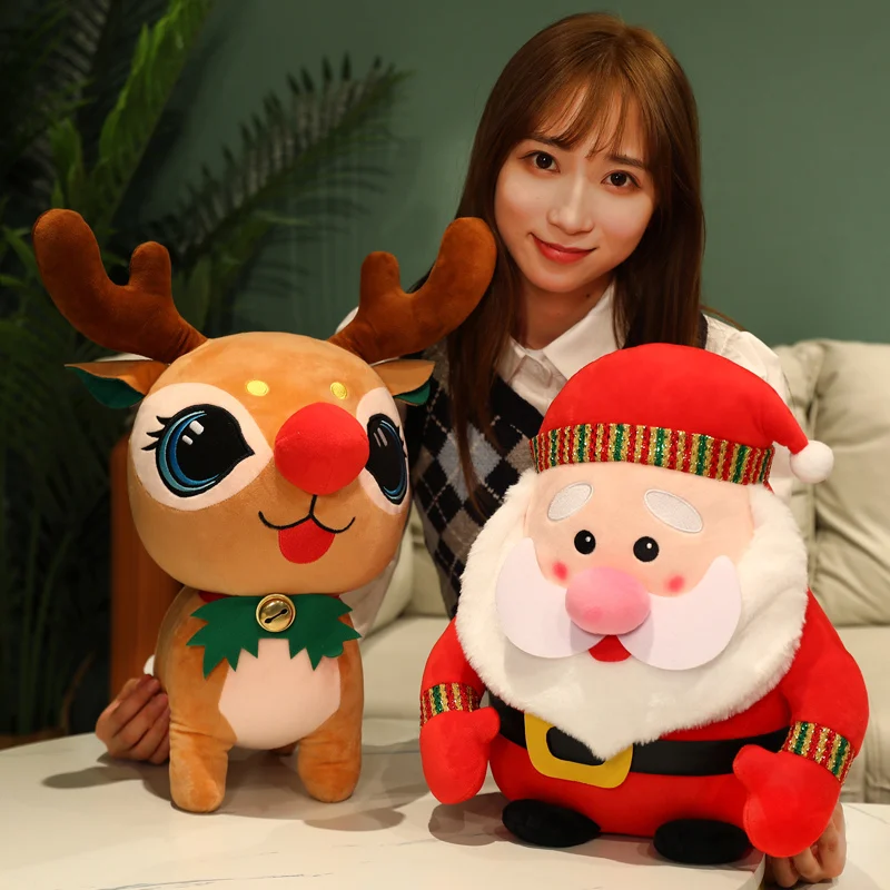 High-quality cute cartoon elk plush Santa Claus toy long pillow is for decoration with children and birthday gifts
High-quality cute cartoon elk plush Santa Claus toy long pillow is for decoration with children and birthday gifts